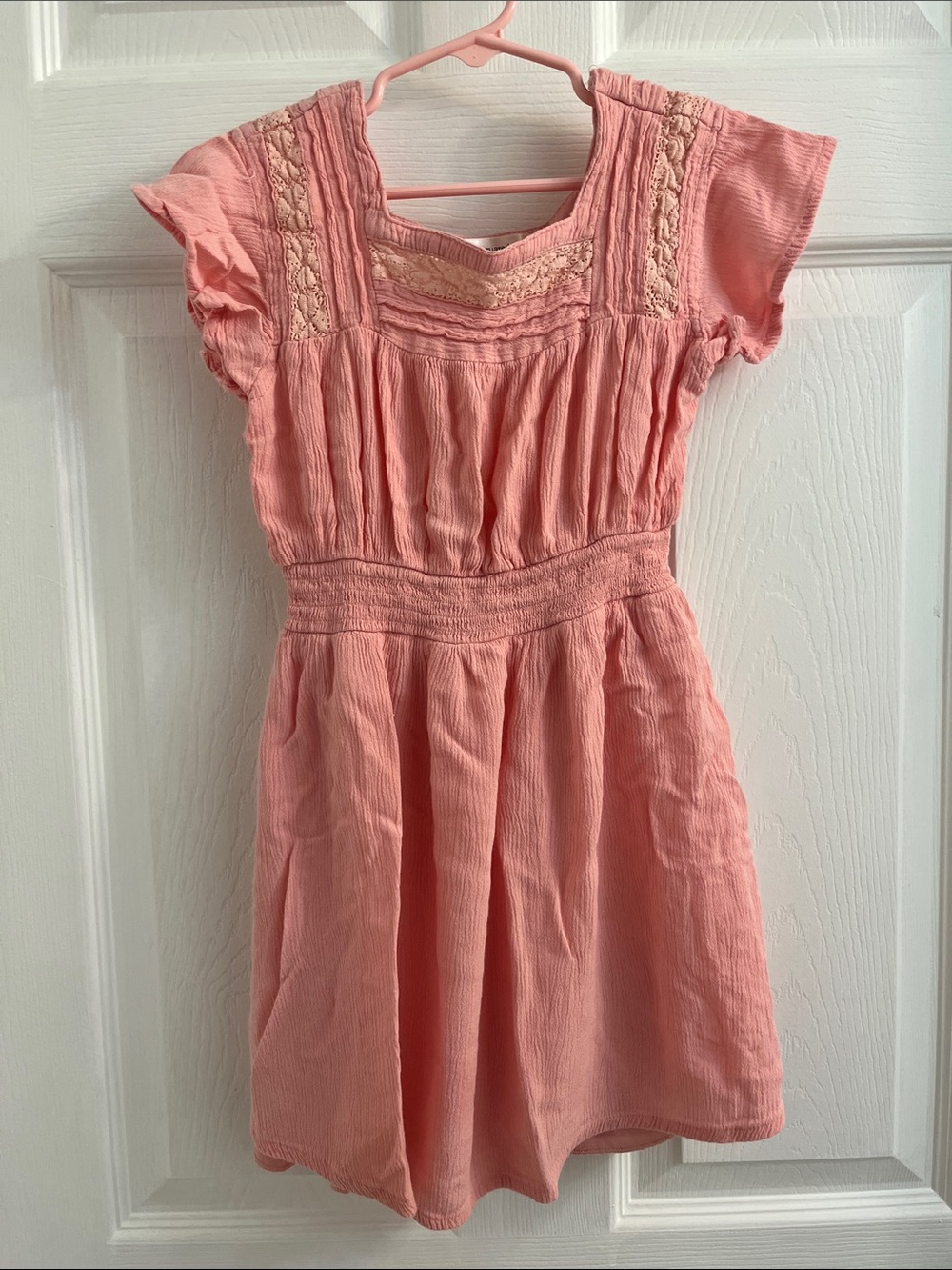 Love Squared Pink Crochet-Trim Casual Dress